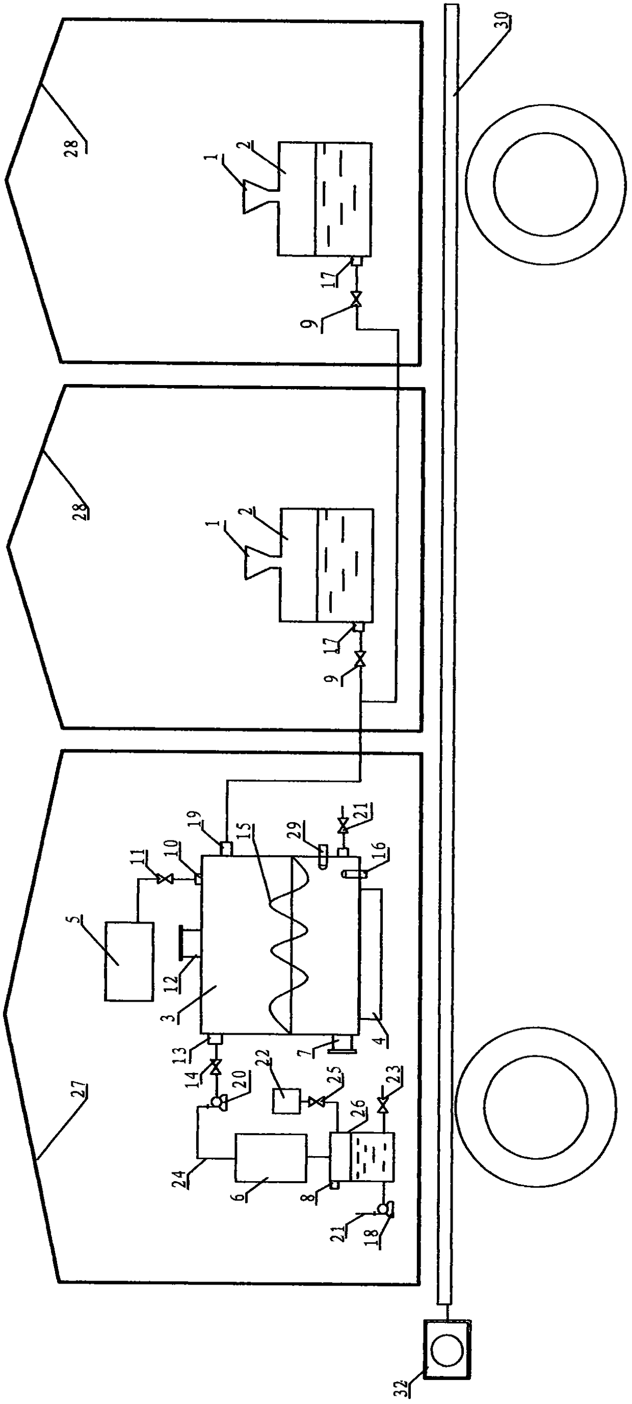 Special treatment vehicle for purifying toilet excrement to reach standards