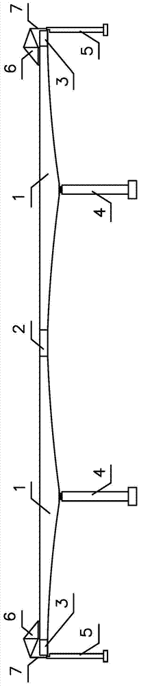 Large-span concrete continuous girder bridge side span folding device and method