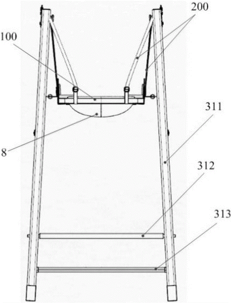 Lie prone type supporting chair and office suite including supporting chair