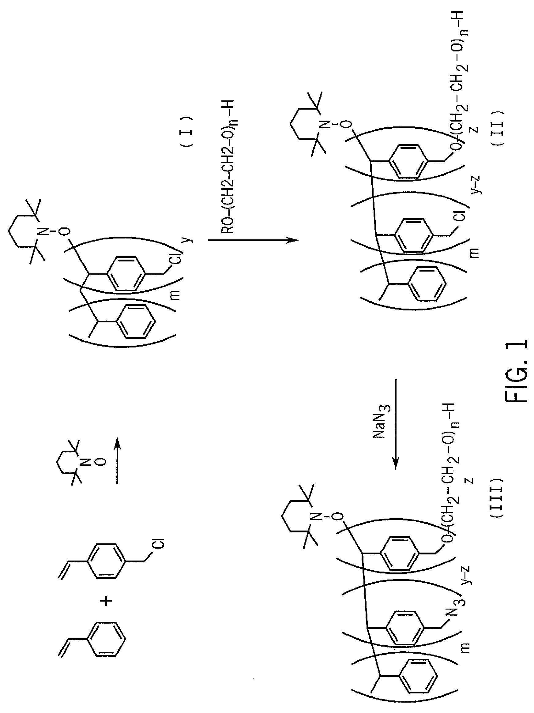 Crosslinkable graft polymer non-preferentially wetted by polystyrene and polyethylene oxide