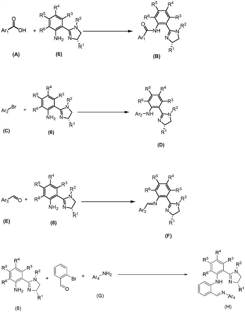 Chiral 2-imidazoline aniline compound as well as preparation method and application thereof