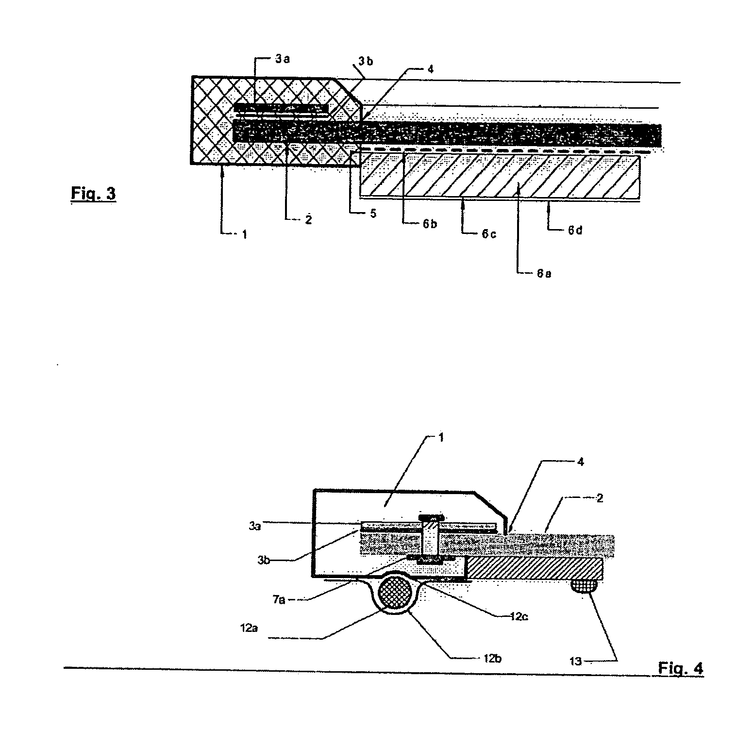 Flexible solar power module with a current lead integrated in the frame