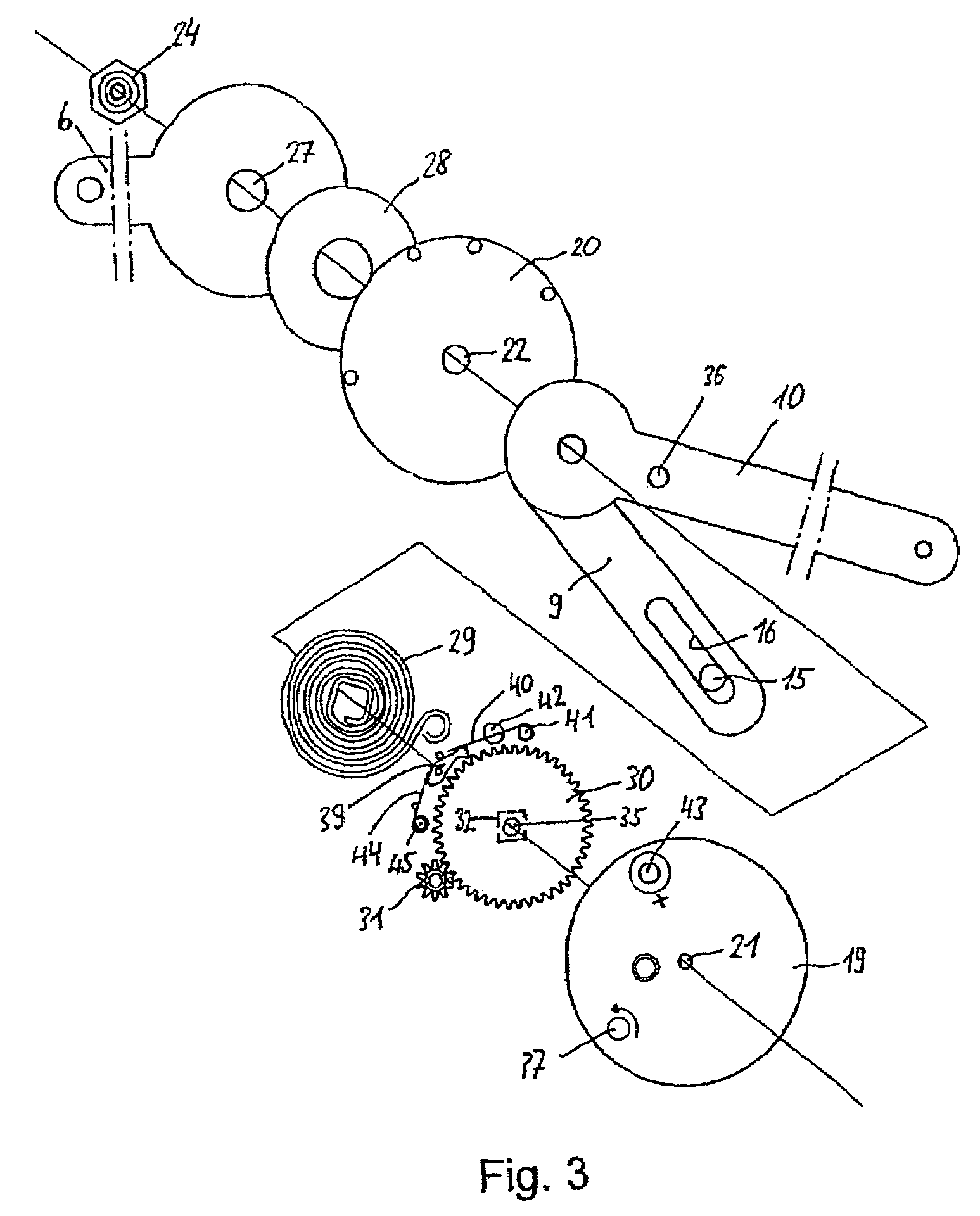 Device for applying a ventrally or dorsally directed translatory force in the area of a knee joint