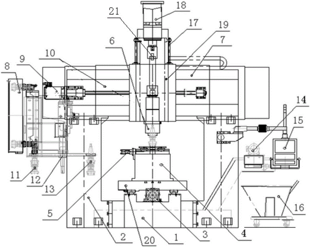 Gantry vertical type numerical control single-head milling machine machining center