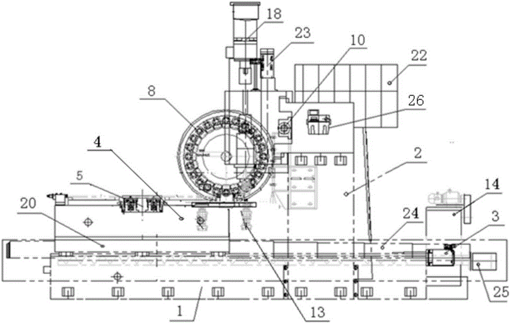 Gantry vertical type numerical control single-head milling machine machining center