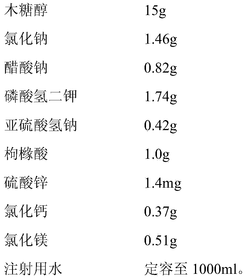 Mixed carbohydrate-electrolyte injection and preparation method thereof