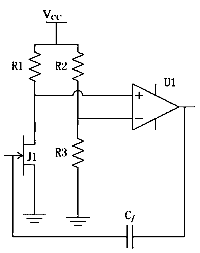 Input end leakage current compensation type charge sensitive pre-amplifier