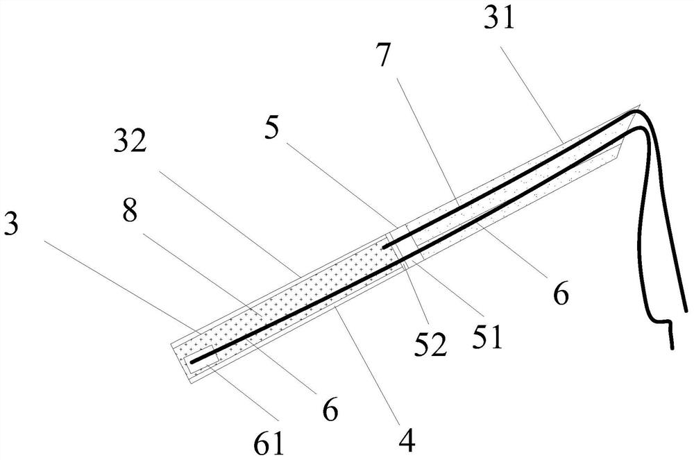 Acid-soluble drilling drainage structure of karst or faulted tunnel and side slope and construction method