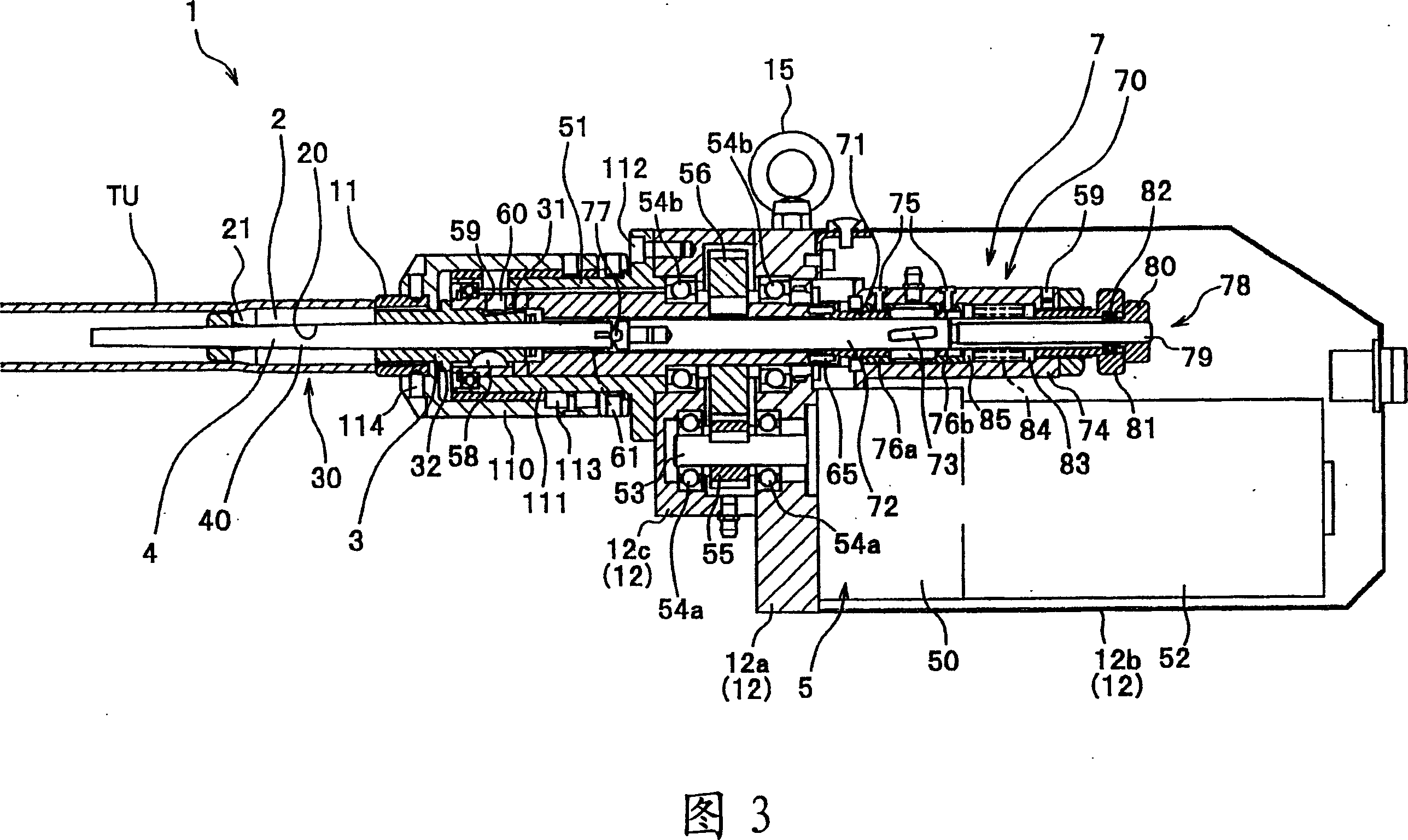 Tube expanding device