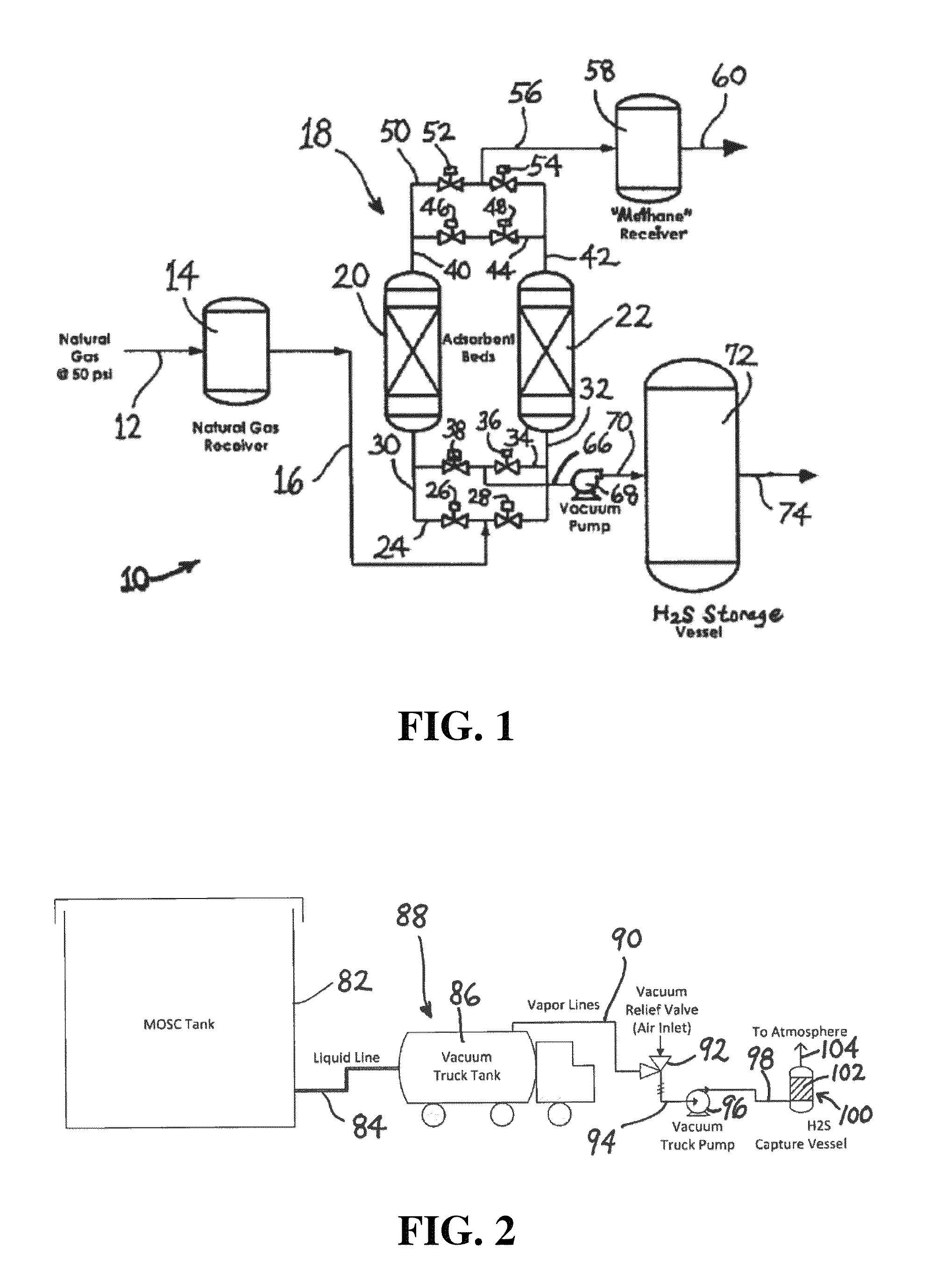 Carbon adsorbent for hydrogen sulfide removal from gases containing same, and regeneration of adsorbent