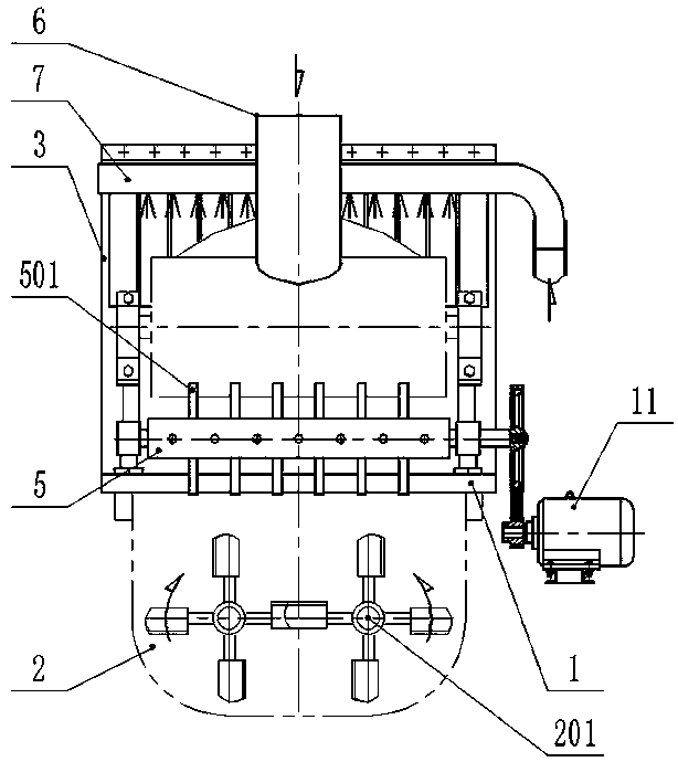 Inorganic mixture high-speed stirring device and stirring method