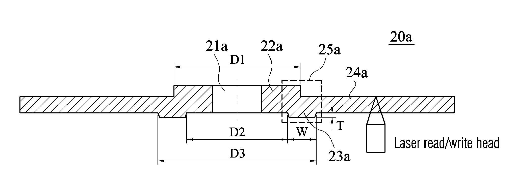 Optical disc with thicker supporting section and thinner recording section