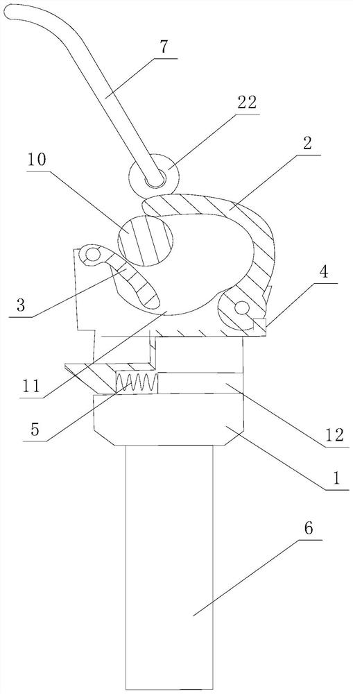 Self-locking hook of unmanned aerial vehicle rescue equipment for power transmission line