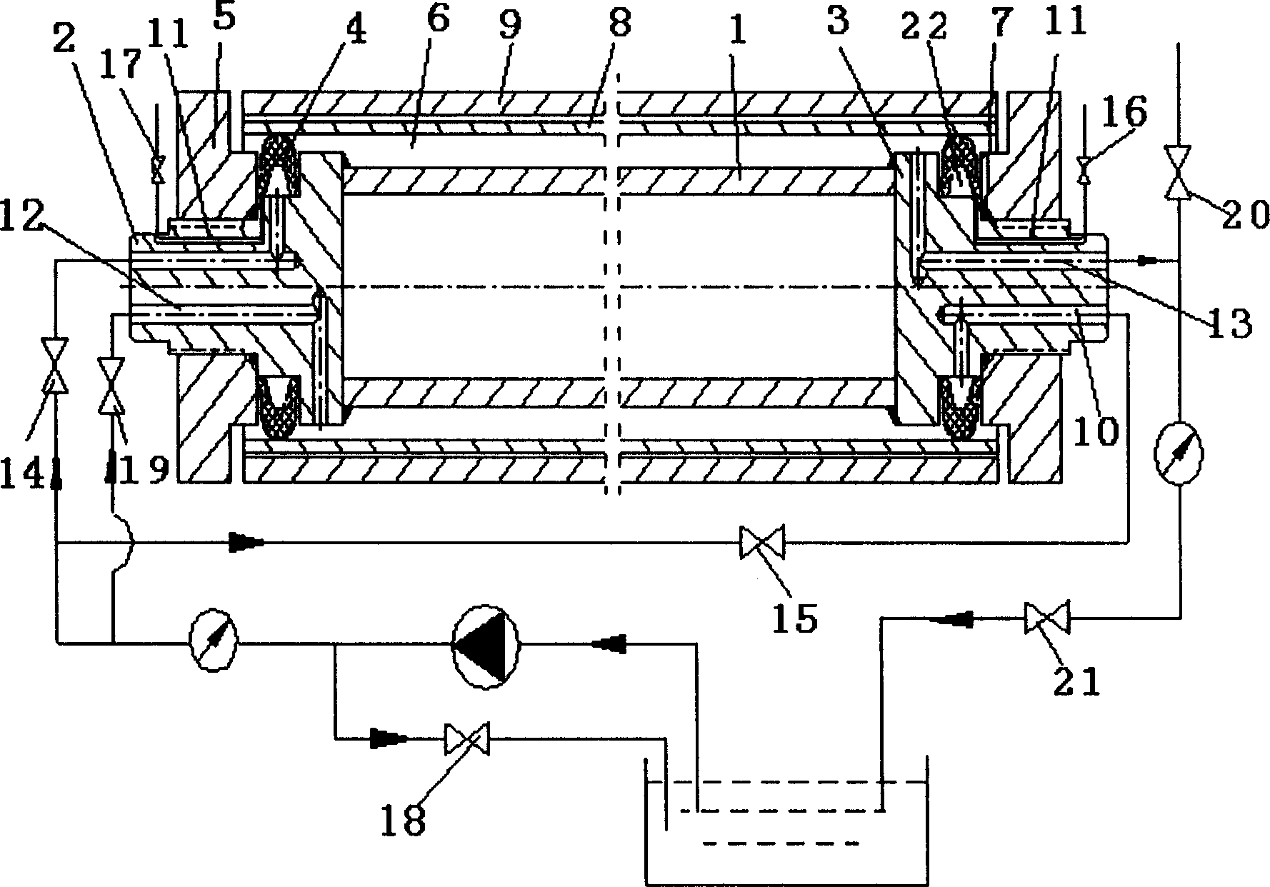 Hydraulic shaping device of stainless steel lined compound pipe and its shaping method