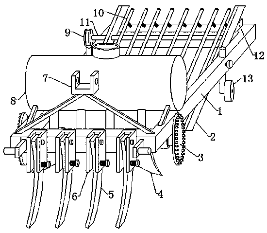 Ploughing machinery for field interplanting of orchard in growing period