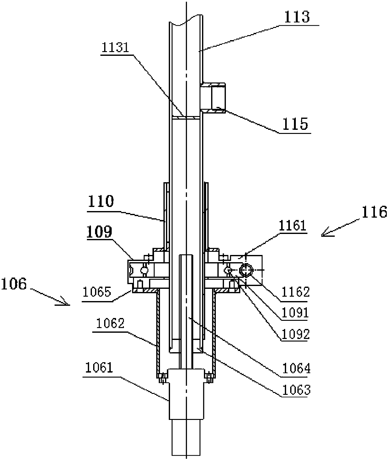 Rotary drilling machine with adjustable perpendicularity