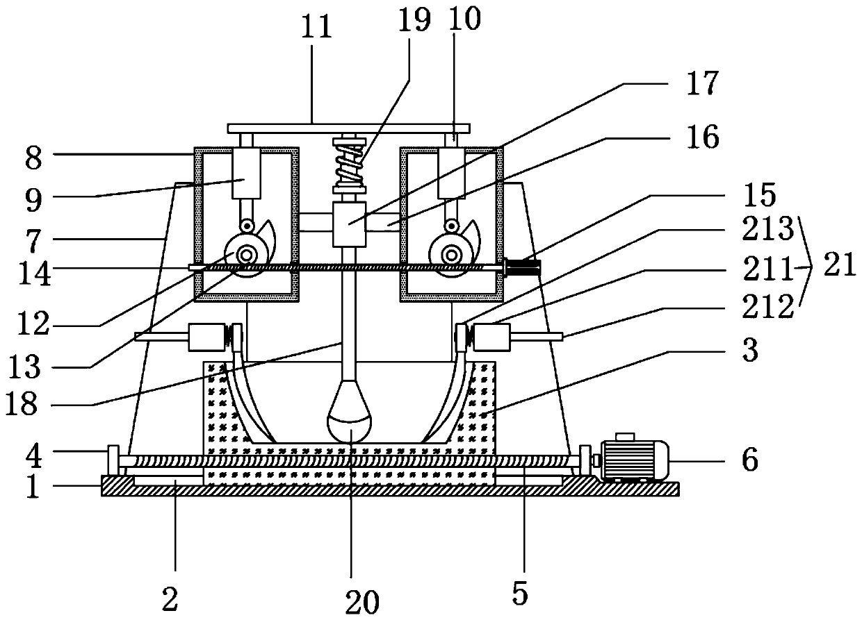 Hammering device for food processing