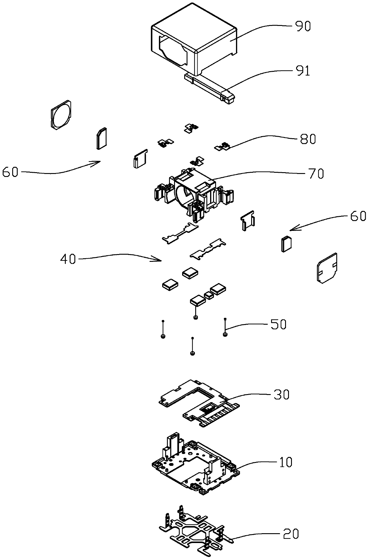 Periscopic lens carrier and component thereof