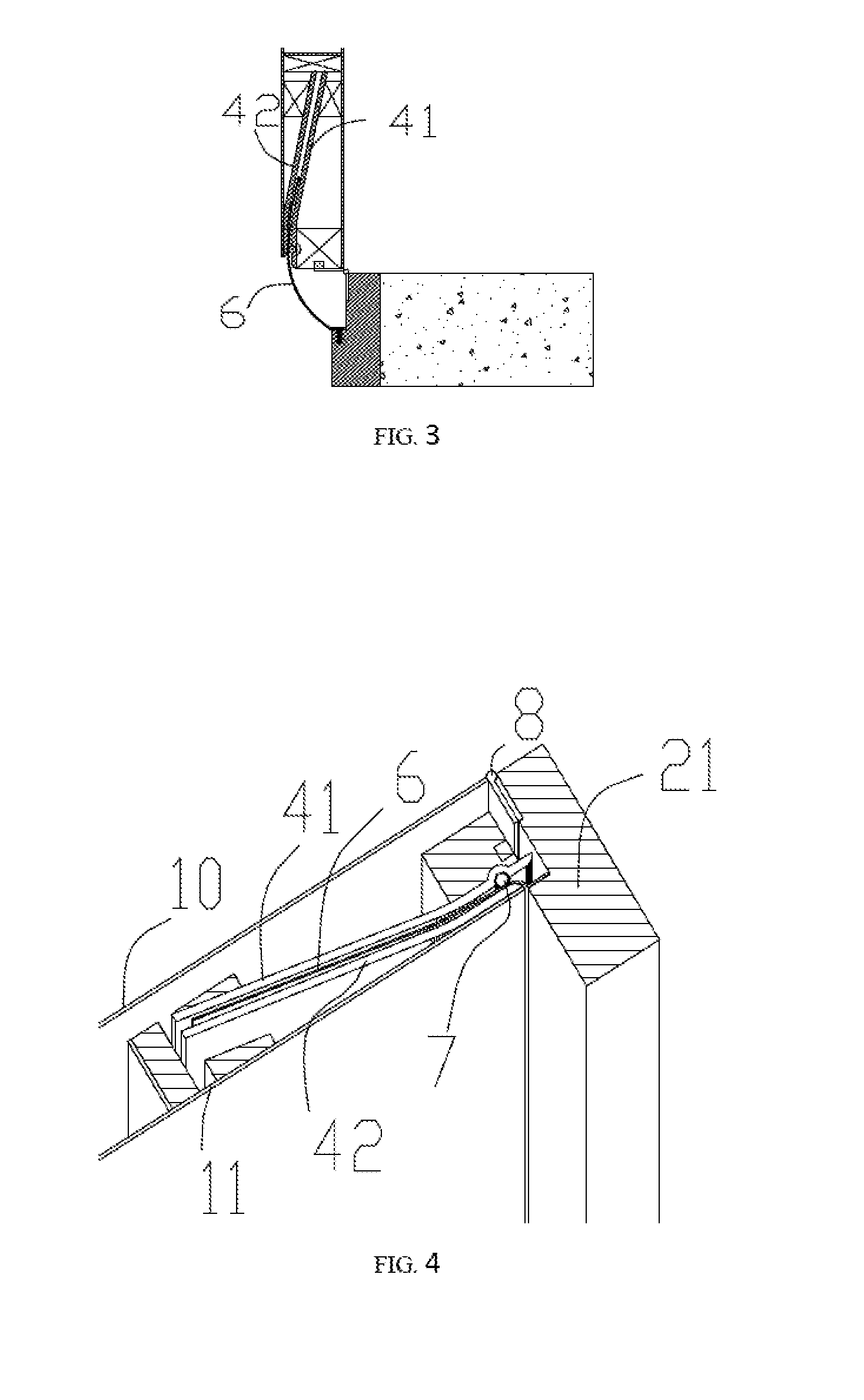 Door with embedded protecting device