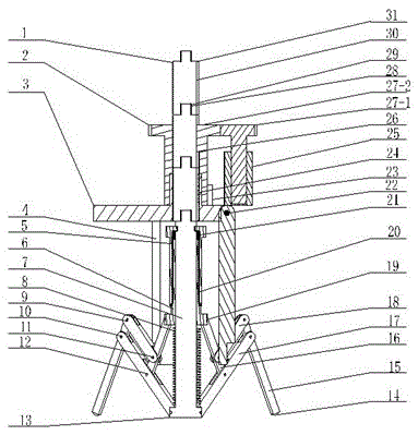 Retractable automatic-spin defect detecting and positioning device for storage tank walls