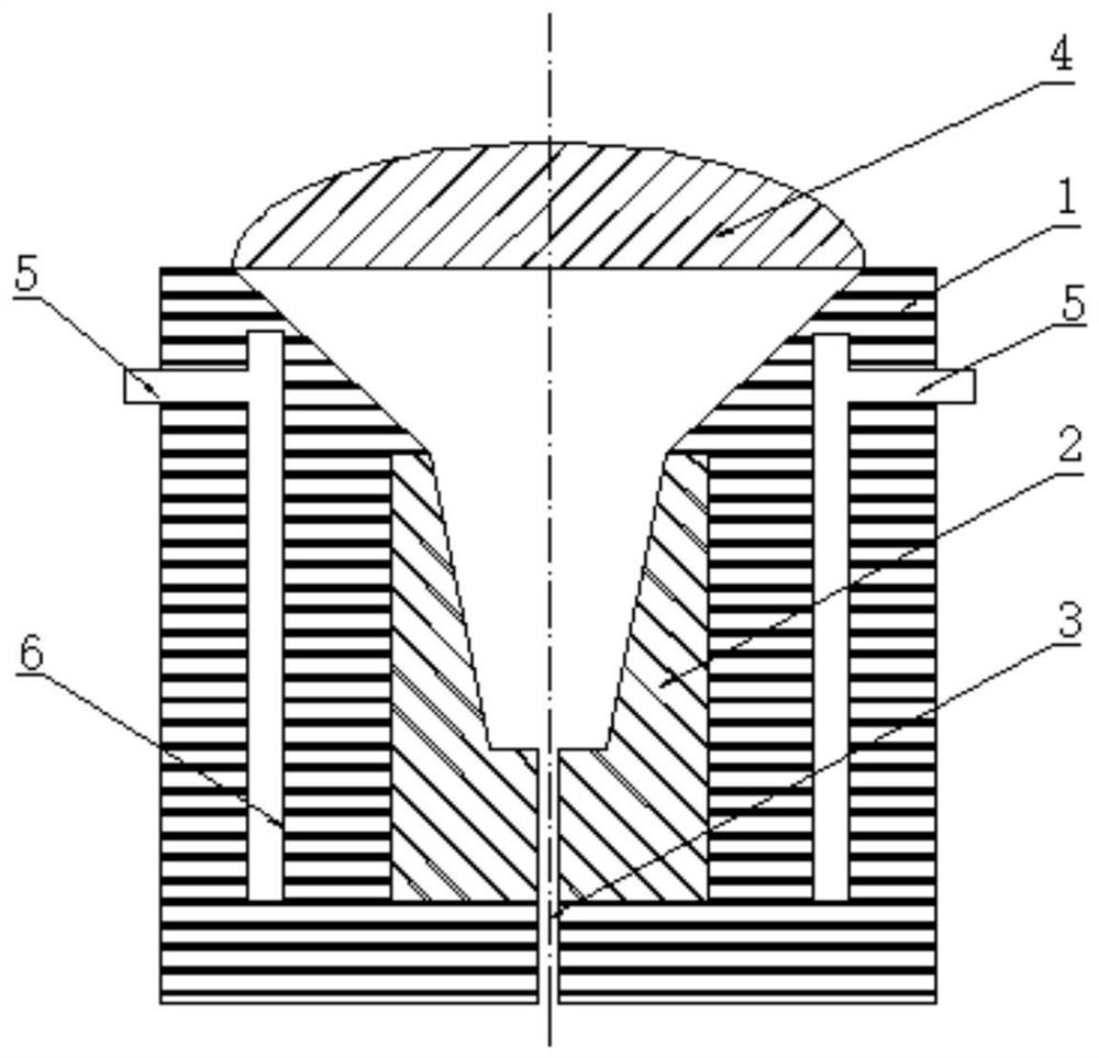 A water-cooled composite mold for arc melting drop casting