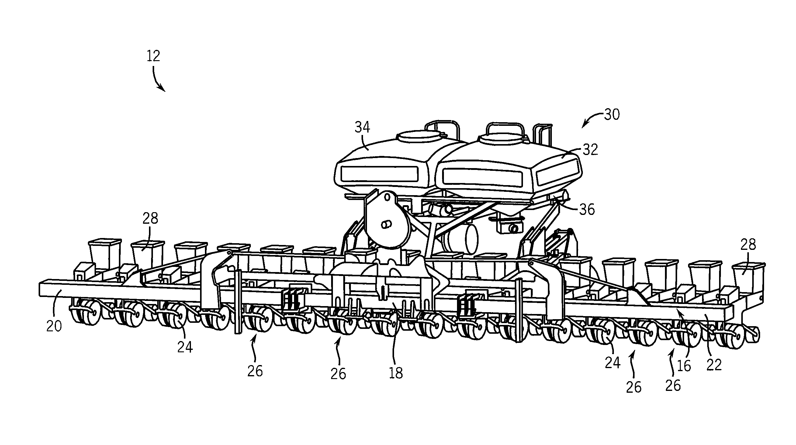 Stack-Fold Implement Having Bulk Fill System