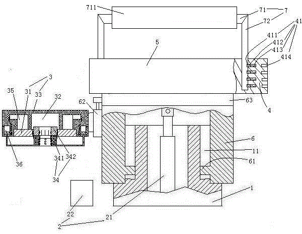 Revolving stage with magnetic-coded-connection guard bars