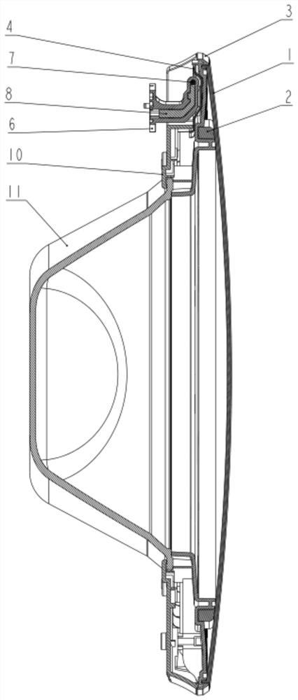 Hinge structure of washing machine and washing machine