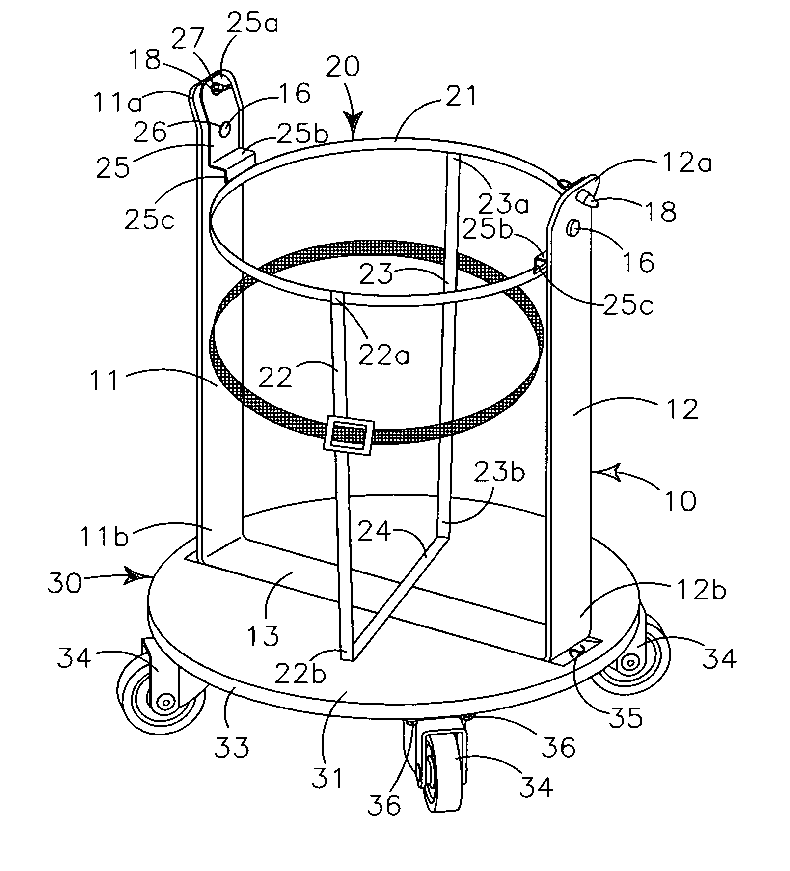 Trash container emptying mechanism