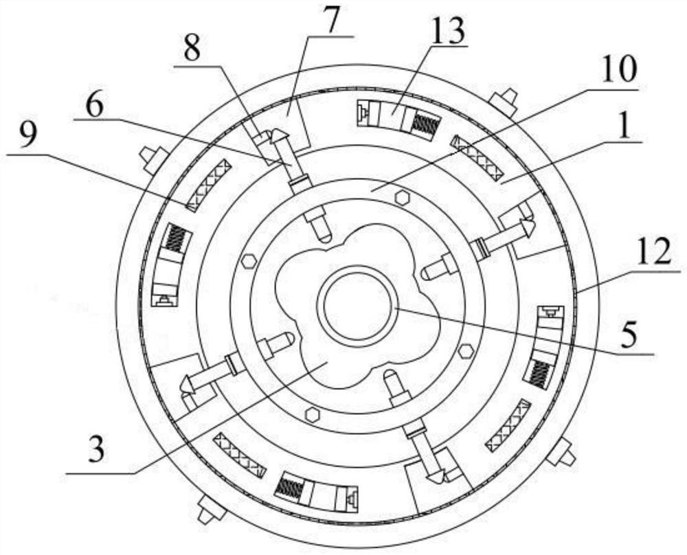 Grading vibration reduction device based on magnetic force