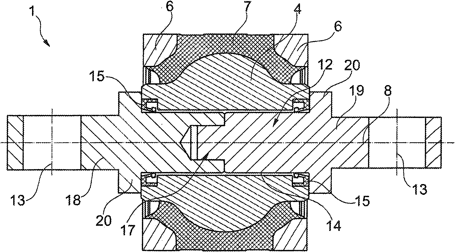 Joint and/or bearing assembly having an elastic intermediate layer