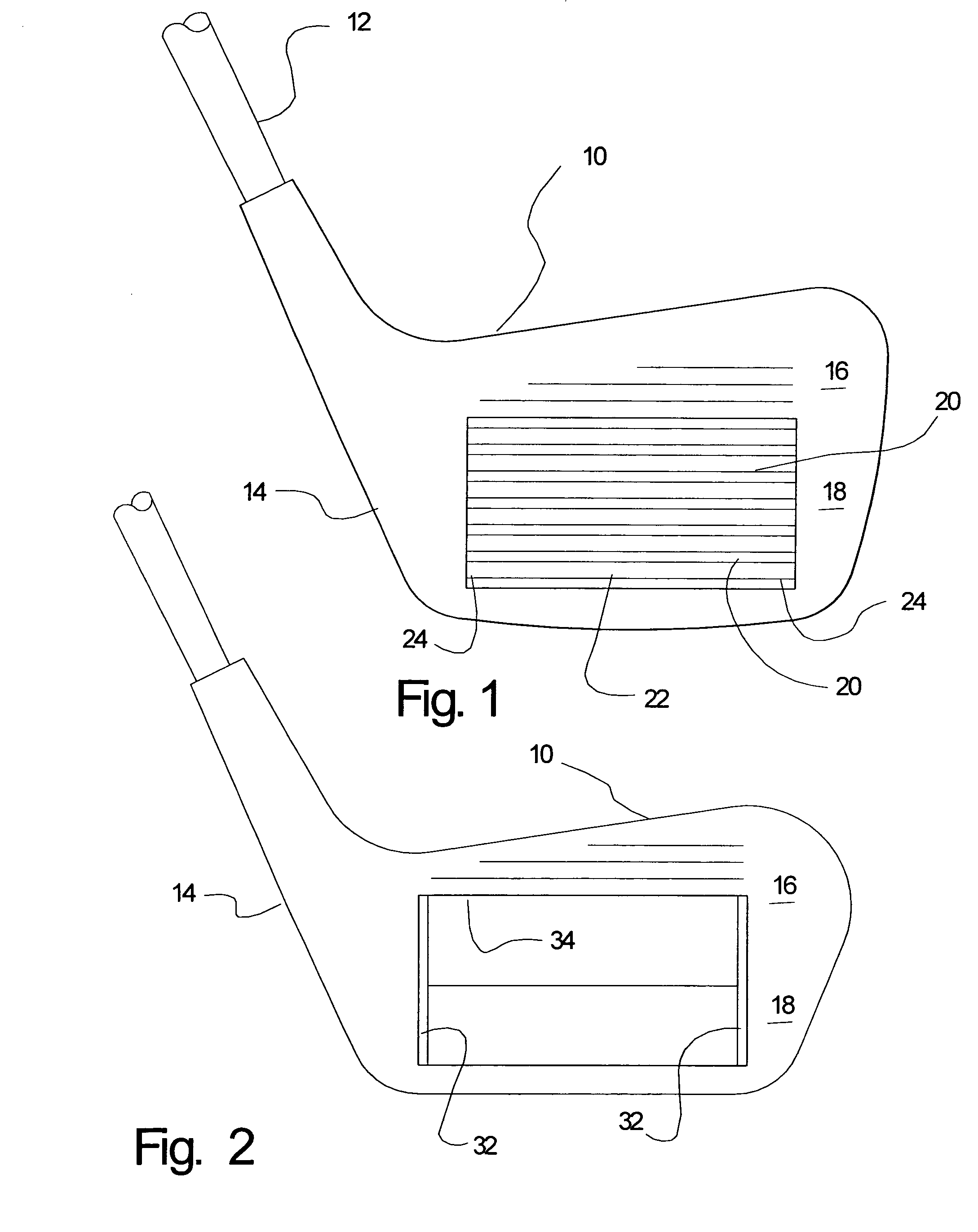 Golf club head and inserts