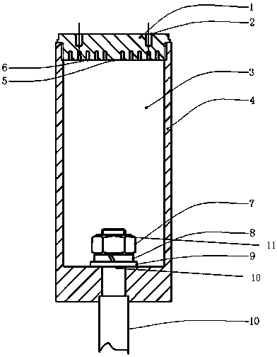 An expanding piston filled with carbon dioxide