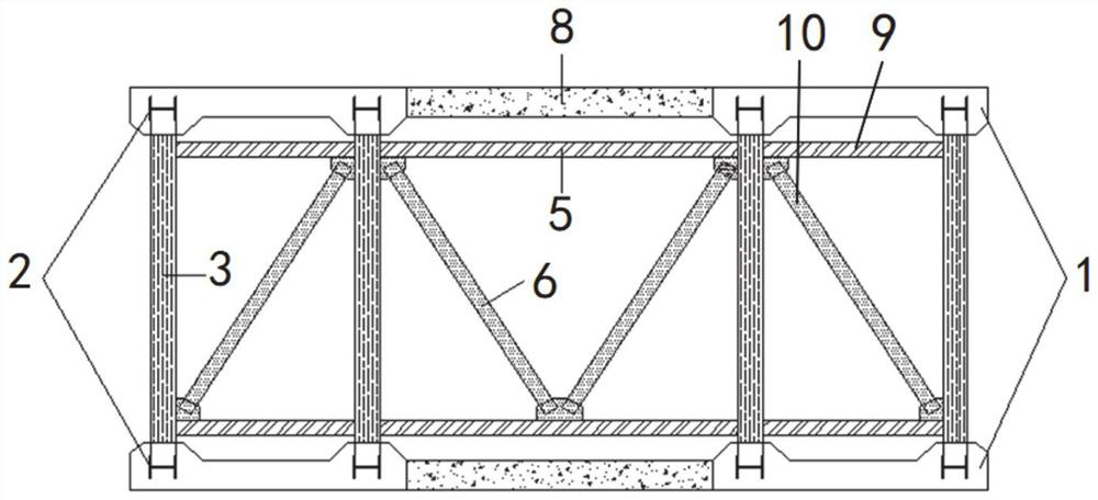 Combined arch segment structure, bridge and construction method