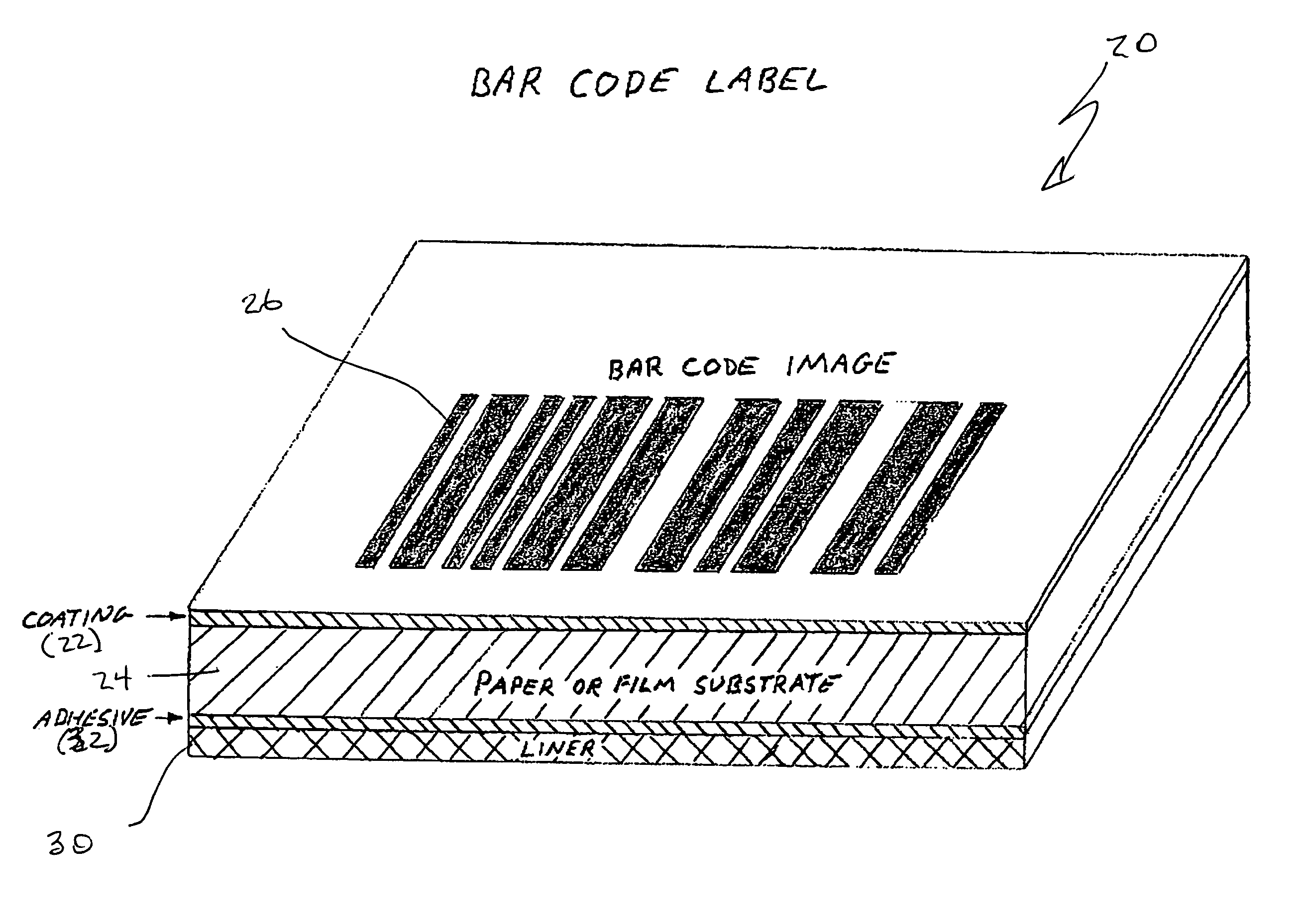 Method for making and a business form having printed bar codes on a coated substrate