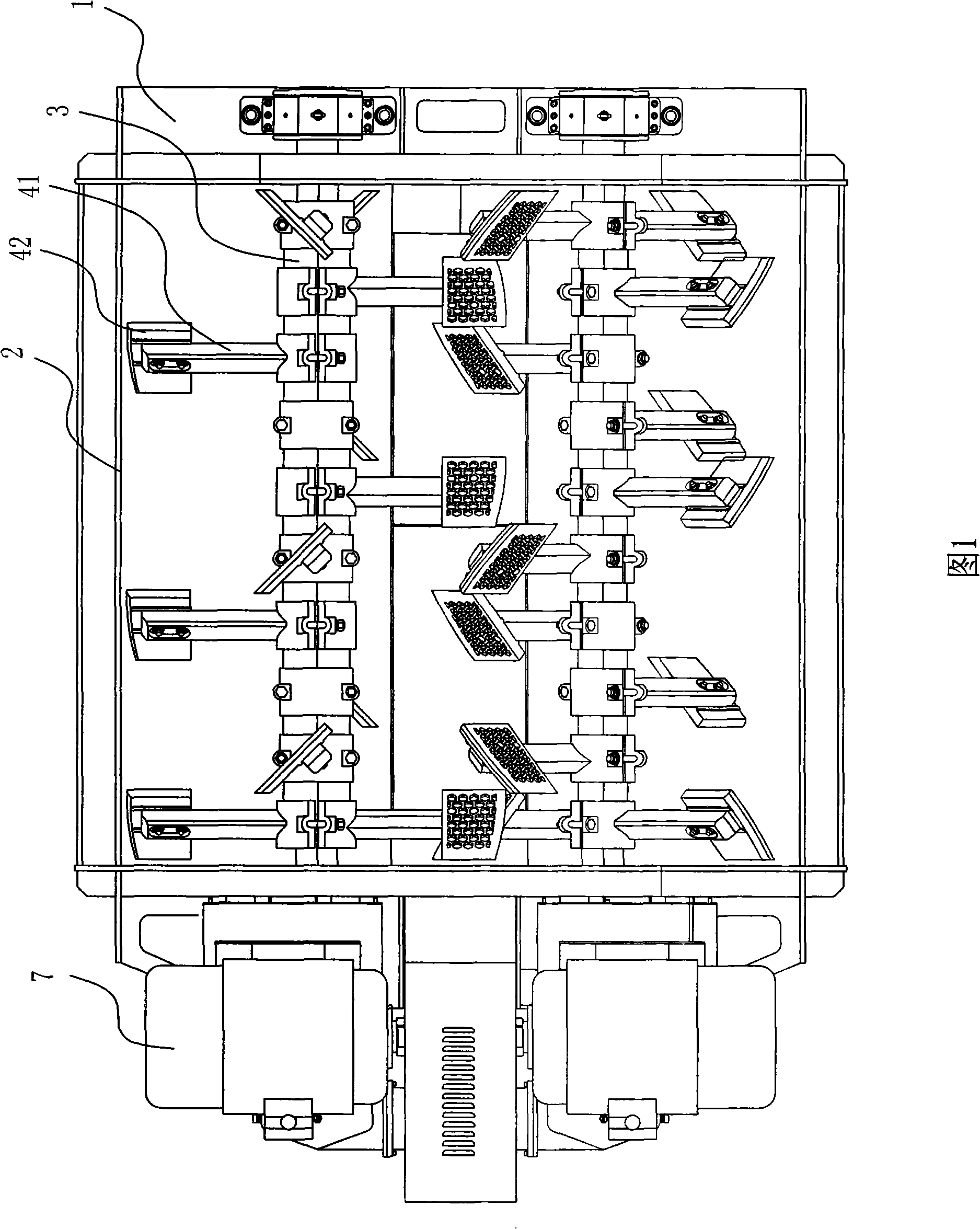 Forced action mixer with adjustable stirring unit