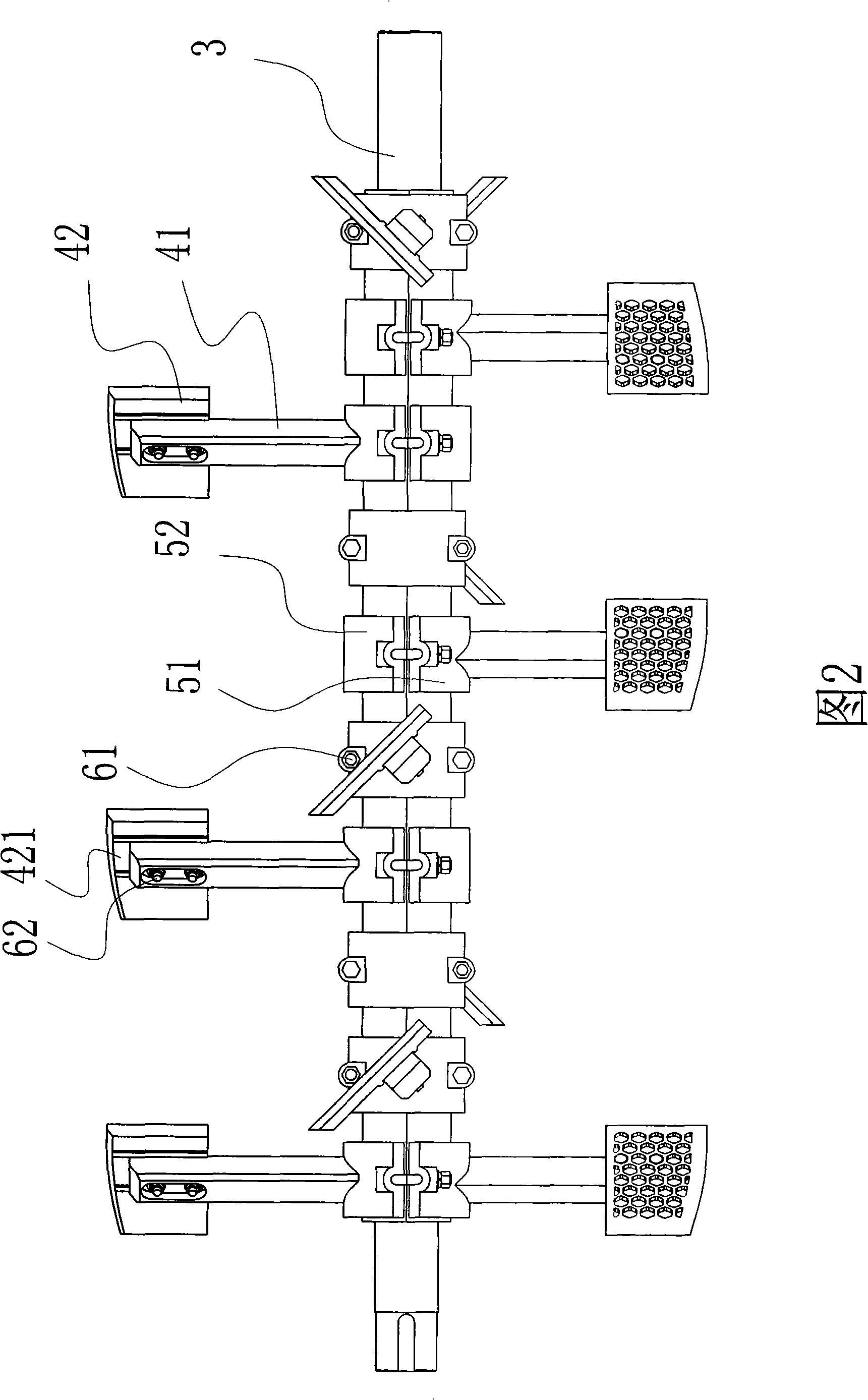 Forced action mixer with adjustable stirring unit