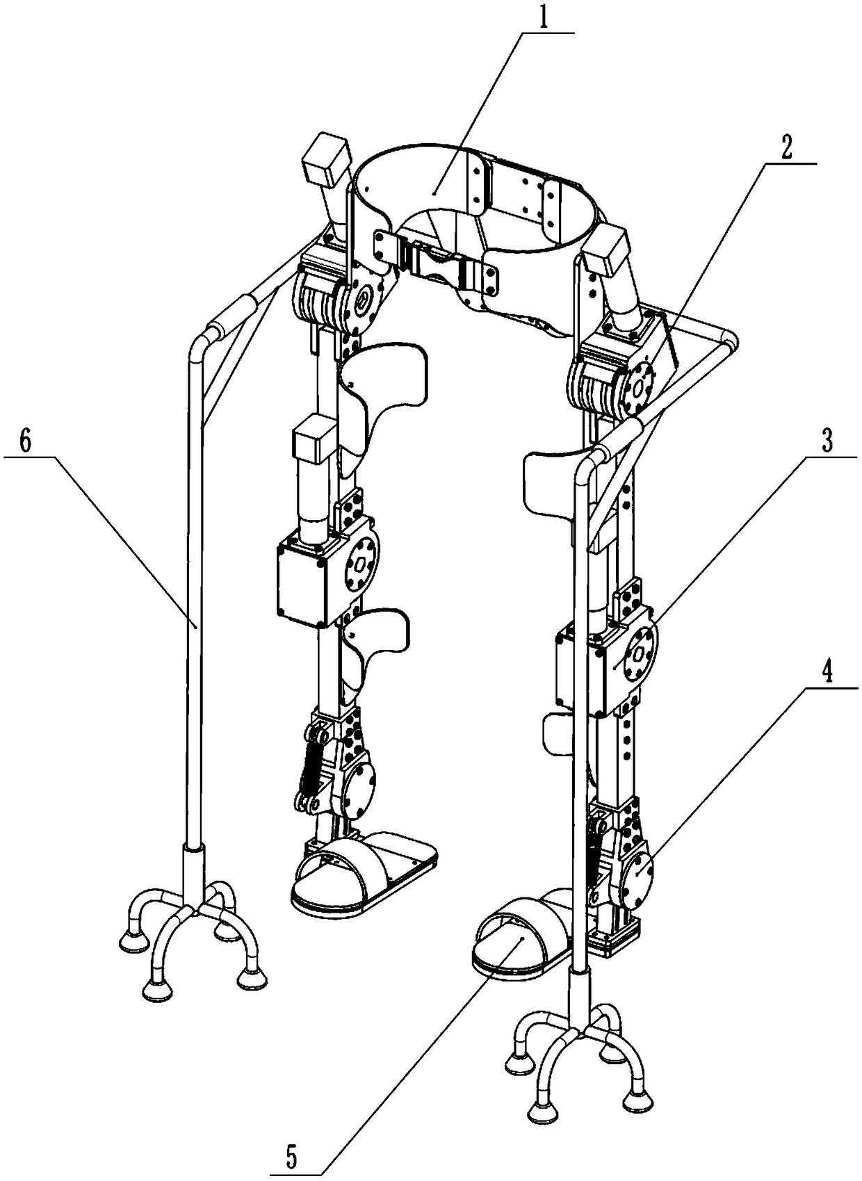 Auxiliary support type stepping rehabilitation walking aid mechanism
