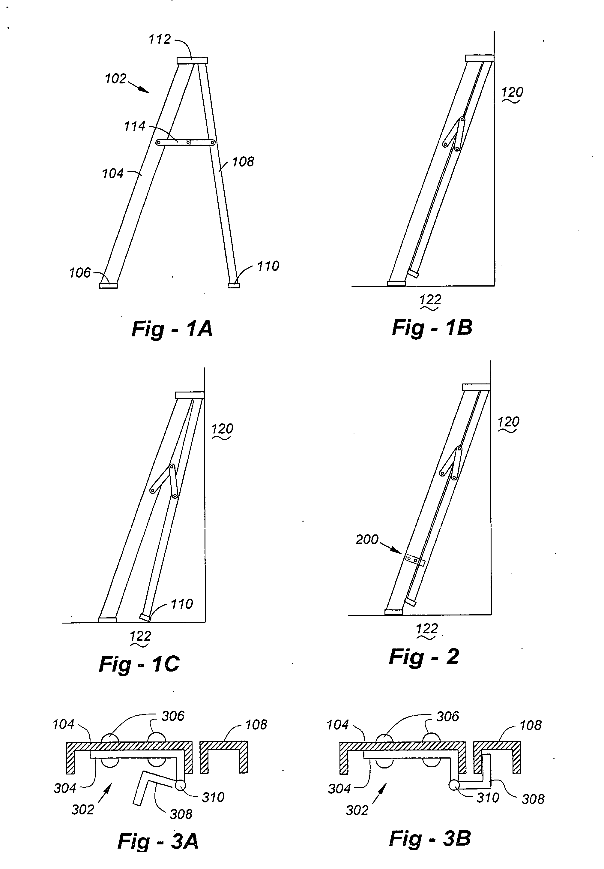 Stepladder leg latches