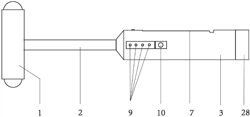 Human body knee jerk intelligent diagnosis and treatment percussion hammer based on six-axis acceleration transducer