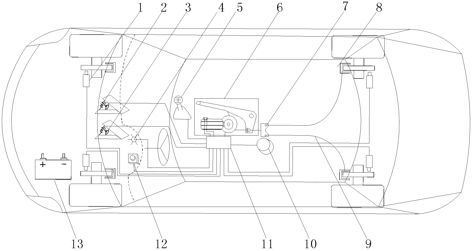 Intelligent control device for parking brake and auxiliary start