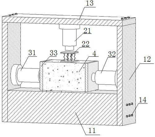 Cyclic shear test device under constant normal stiffness condition and application method thereof