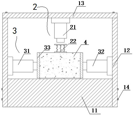 Cyclic shear test device under constant normal stiffness condition and application method thereof