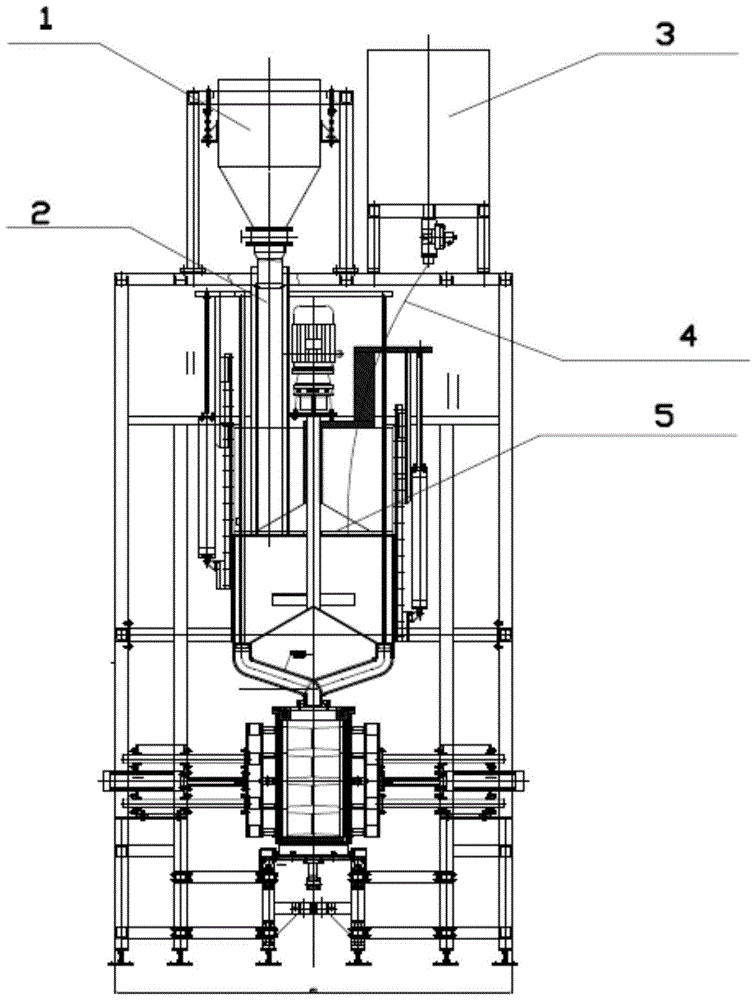 Vertical slurry mixing filling machine