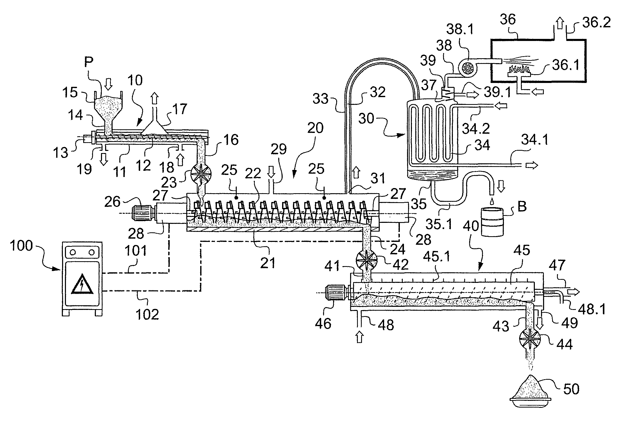 Method and apparatus for the energy densification of a material in the form of divided solids, with a view to obtaining pyrolysis oils for energy purposes