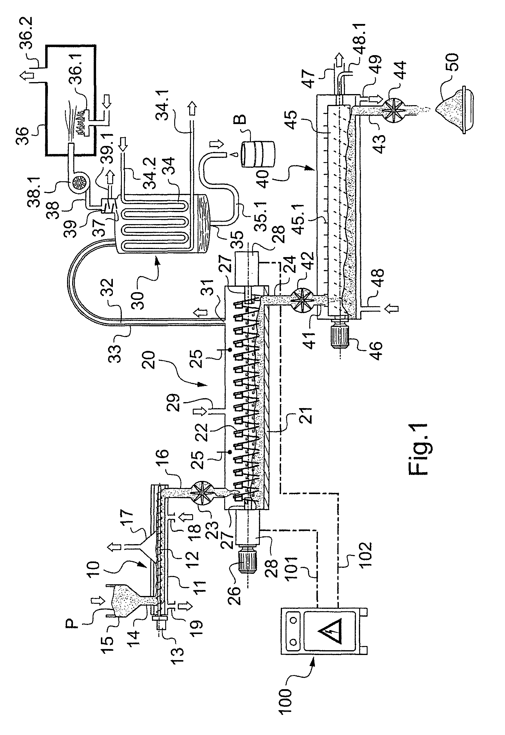 Method and apparatus for the energy densification of a material in the form of divided solids, with a view to obtaining pyrolysis oils for energy purposes