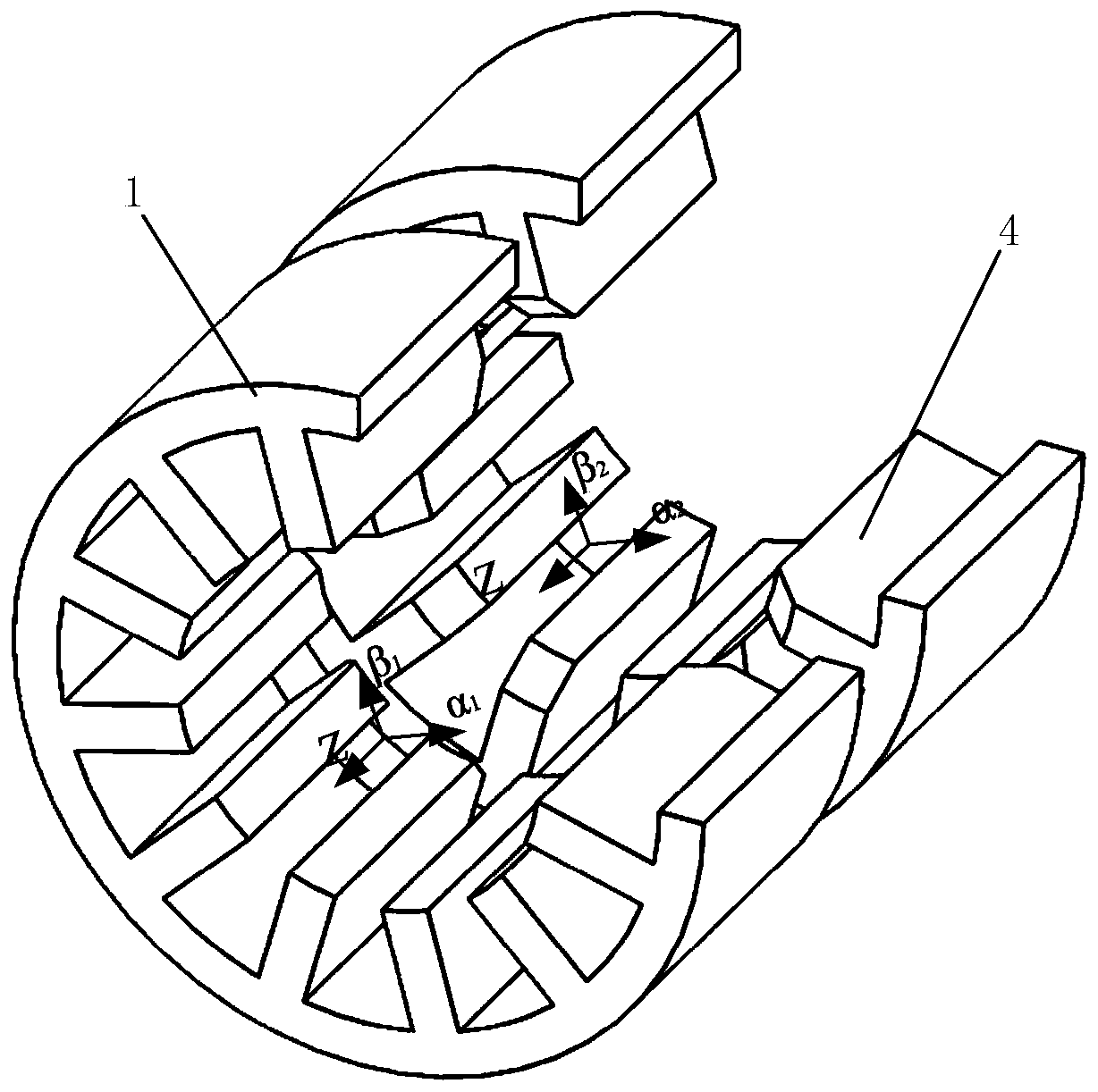 Truncated-cone-shaped solid column type bearingless switched reluctance motor