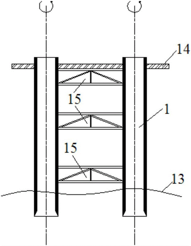 Abyssal region cast-in-situ bored pile nondestructive assembly and disassembly double-layer steel casing group structure and construction method