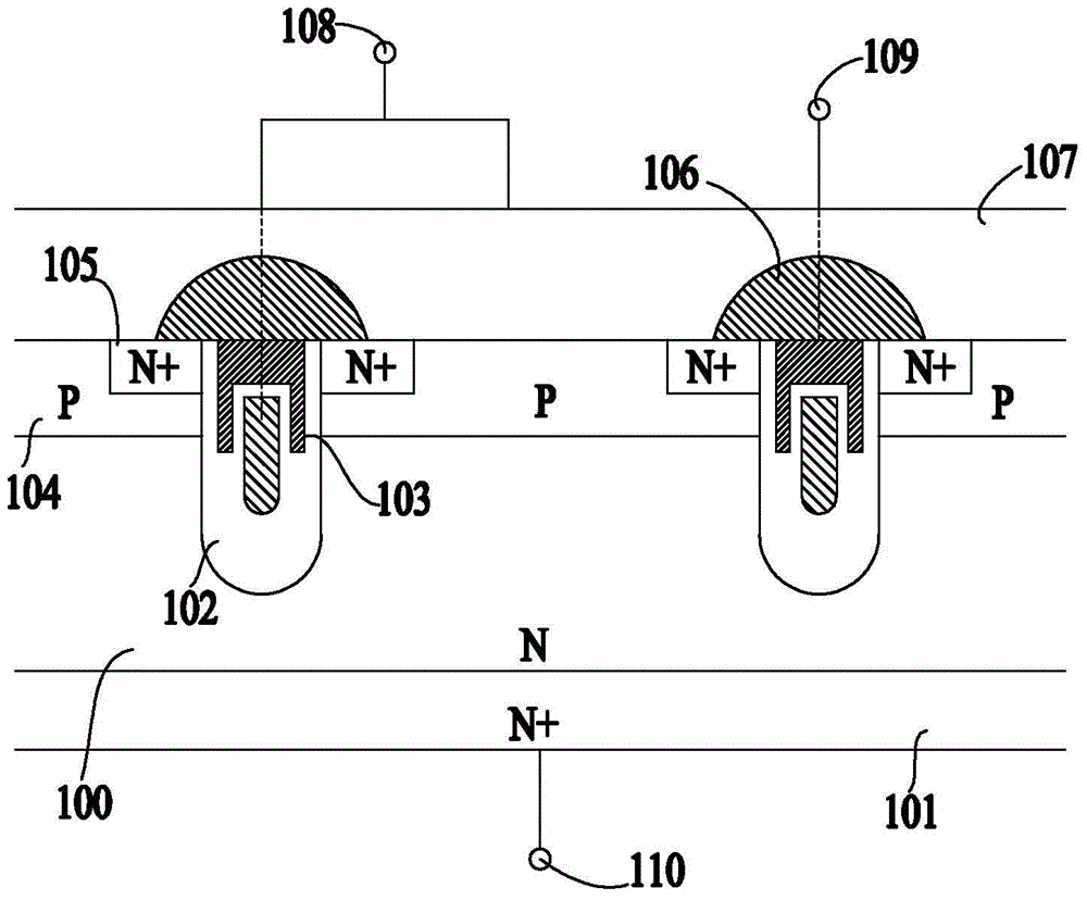 Power mosfet device with low characteristic on-resistance and method of manufacturing the same