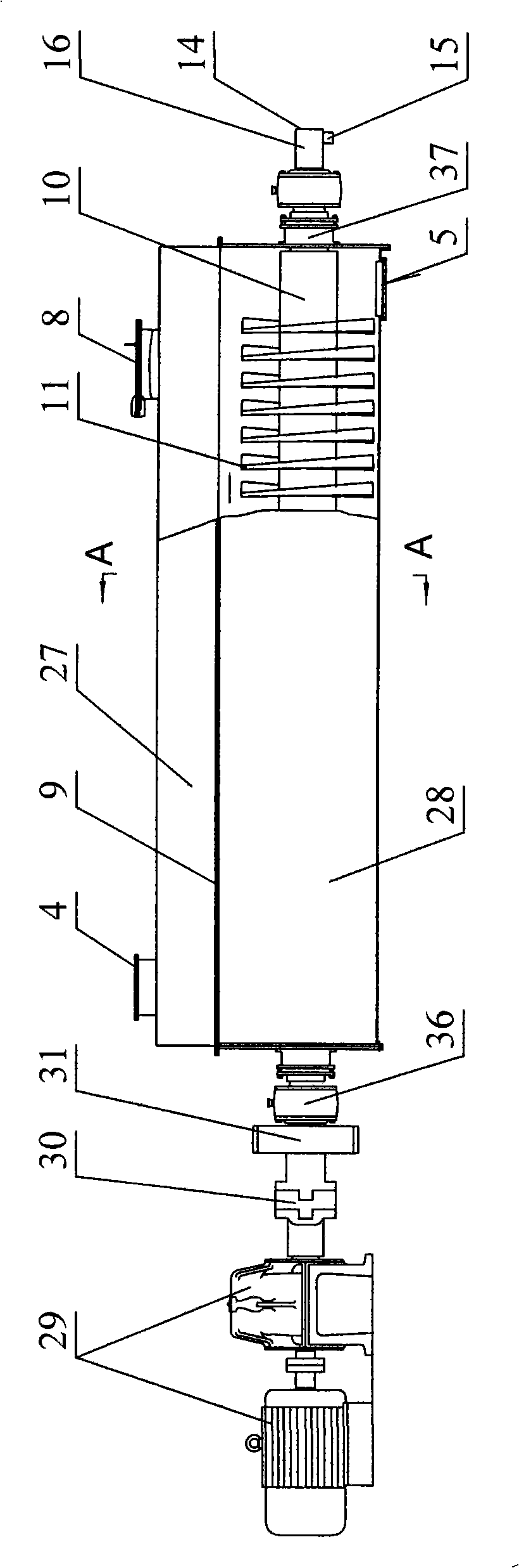 Set treatment device of sludge drying